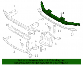 Upper front bumper absorber for BMW 5 Series G30 2021-23. Bumper support, 2021-22.