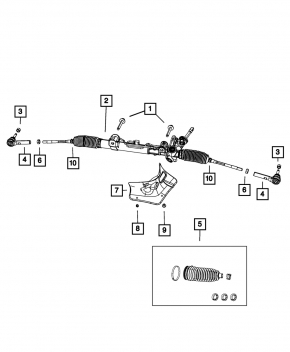 Jeep Compass 11-16 AWD steering rack