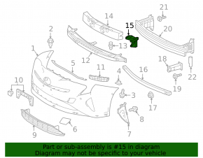 Front bumper reinforcement bumper stop right Toyota Prius 50 16-22