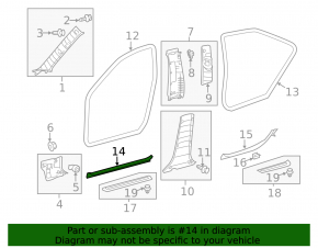 Front right inner door sill plate for Toyota Avalon 13-18 black
