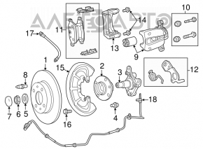 Rear left caliper Fiat 500L 14- rusty