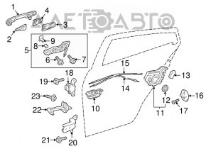 Door handle outer rear right Toyota Prius 50 16-22