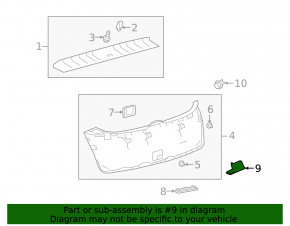 Inner trunk door handle Lexus UX200 UX250h 19- for electric door