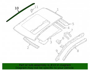 Left roof lining for Nissan Murano z52 15-24