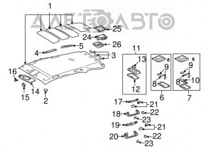 Front left ceiling handle for Lexus RX300 RX330 RX350 RX400h 04-09, gray