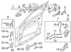 Front left door handle mechanism Kia Soul 14-19 keyless
