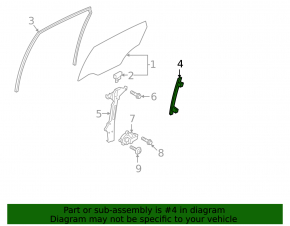 Rear left door glass guide Hyundai Kona 18-23