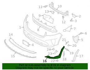 Front bumper lip right Kia Sorento 19-20, structure, black, worn