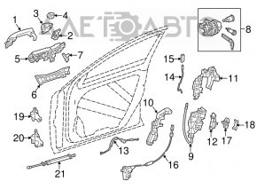 Plug outer handle rear right Mercedes GLC 16-22