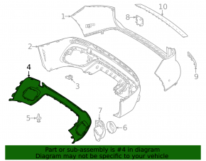 Mercedes H247 GLA 20-26 rear bumper lip trim, chrome