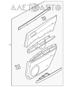 Door trim card rear left Mazda CX-7 06-09 gray
