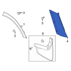 Rear left window molding for Ford Explorer 20-25, gloss black, broken guide, scratches