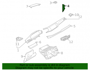 Front panel trim side left VW Taos 22-25 black