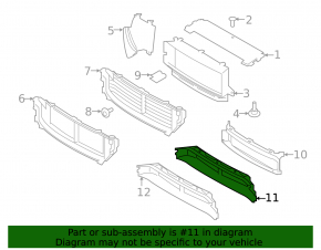 Louvers radiator deflector Volvo XC90 16-22 lower