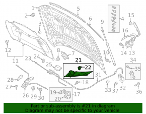 Front right hood trim Audi A6 C8 19-