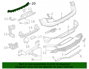 Rear bumper central mount for Audi Q8 19-23