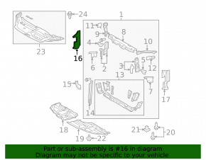 Right radiator deflector for Toyota Avalon 11-12