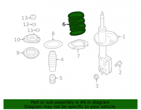 Front left spring Kia Optima 11-15 hybrid