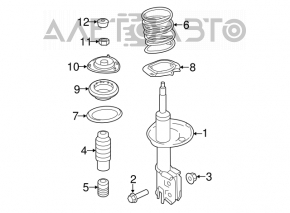 Front left spring Kia Optima 11-15 hybrid