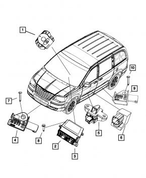 Left trunk airbag sensor for a 2017 Dodge Journey