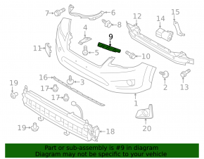 Subaru XV Crosstrek 13-17 front bumper mount, left fender