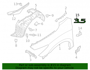 Emblem inscription 3.5 wing left Infiniti JX35 QX60 13-20