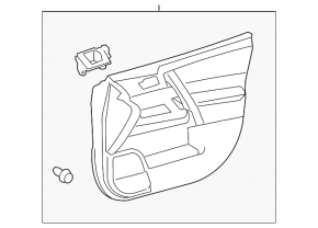Door trim card front left Toyota Highlander 08-13 gray, armrest gray leather, insert for light wood, for cleaning