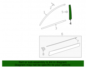 Door trim side front left Toyota Venza 21-