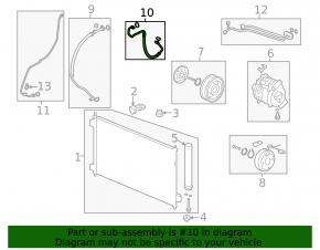 Air conditioning condenser-compressor hose Honda Accord 13-17 2.4