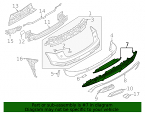 Audi Q5 80A 21-24 black rear bumper lip for towbar, S-Line, structure