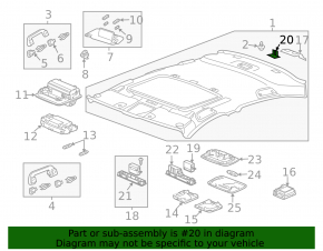 Microphone in the ceiling Honda Accord 13-17 with gray overlay