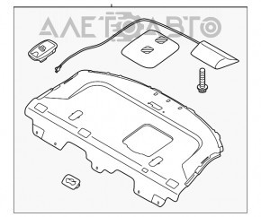 Rear shelf Kia Optima 11-13 black, hybrid