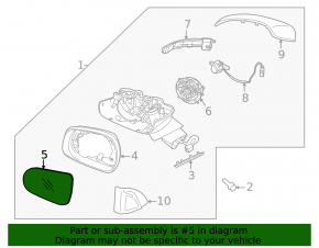 Right mirror element Kia Sorento 21-25, heated, BSM