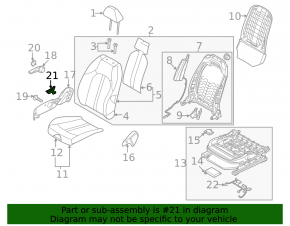 Kia K5 21-26 passenger seat backrest adjustment handle black
