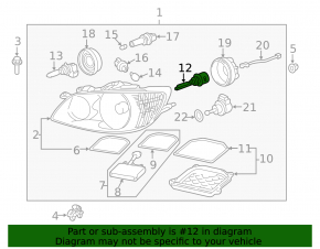 Left xenon bulb for Toyota Prius 20 04-09 D2R