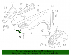 Front Left Front Wing Bracket Porsche Cayenne 958 11-14