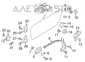 Upper front left door hinge for Mazda CX-7 06-12