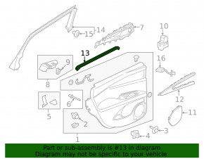 Glass seal inside rear left door Lincoln Nautilus 19-23