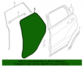 Rear left door seal for Land Rover Range Rover Evoque 12-18