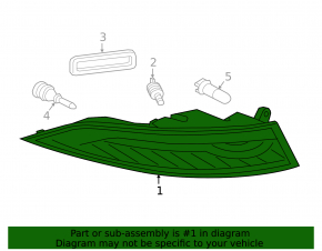 Left outer light (wing) for Jaguar XF 16-20