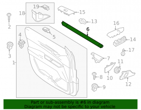 Inner glass seal for the front left door of a Mazda CX-50 23-25