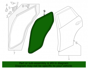 Rear left door seal for Mazda CX-50 23-25
