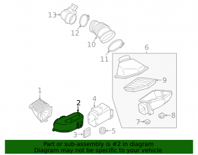 Air duct for air filter housing, right, BMW 5 G30 17-23 M5, S63, middle