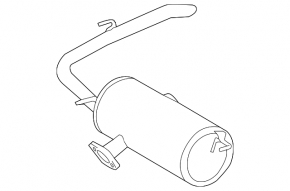 Muffler rear part with barrel Toyota Sienna 17-20 3.5 FWD