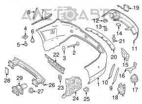 Left rear bumper reinforcement bracket for Mercedes CLA 14-19 USA