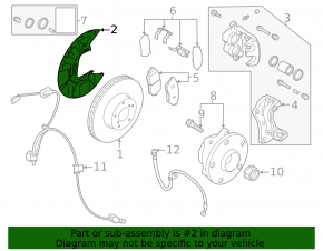 Brake Disc Cover Front Left Subaru Outback 20-23