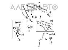 Windscreen wiper motor trapezoid front Nissan Murano z50 03-08
