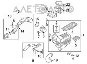 Air filter housing VW Passat b7 12-15 USA 2.0TDI