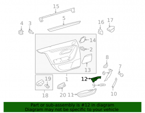 Window lifter control trim rear left VW CC 08-17 beige