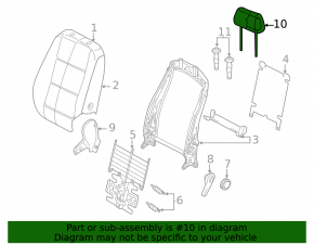 Headrest front left VW CC 08-17 black, leather